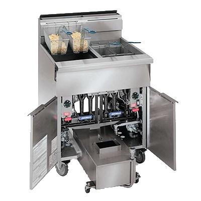 Imperial Stainless Steel Four Battery Computer Controls 78" Wide Heavy Duty Range Match Gas Fryer