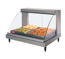 Hatco Glo-Ray® Designer Countertop Curved Glass Heated Display Case With Humidity 32.5"W Single Shelf Stainless Steel