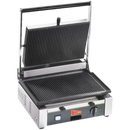 Grindmaster Cecilware Sandwich/Panini Grill Single 14-1/2"W Grooved Surface Stainless Steel