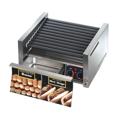 Grill-Max® Stainless Steel Hot Dog Grill 30 Hot Dog & 32 Bun Capacity