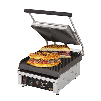 Star Electric Two-Sided Sandwich Grill Grooved Iron Grill Plates 10" Wide Cooking Surface