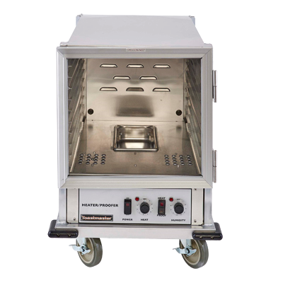 Toastmaster Proofer Cabinet Half Size Size (11) 18" x 26" Sheet Pan Capacity  31.44"H x 22.81"W x 33.31"D Silver Welded Aluminum Construction With Swivel Casters