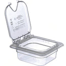 Carlisle 10319Z07 Hinged Notched Universal Lid 1/6 Size Clear