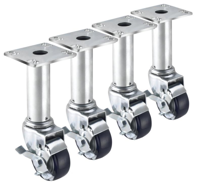 Krowne 28-117S 3" Adjustable Plate Casters With Brake