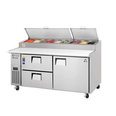 Everest EPPR2-D2 72" Double Drawer & Single Door Pizza Prep Table