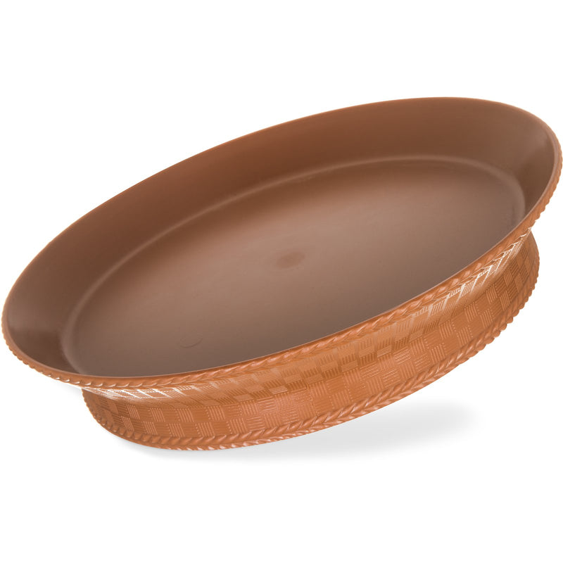 Carlisle WeaveWear 652731 Round Brown Plastic Serving Basket 10-3/8"