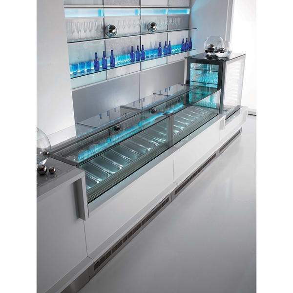 Howard McCray LAR-GELH60-10T-54-39-5P 39 3/10" Stand Alone Gelato Dipping Cabinet w/ 7 Pan Capacity - Stainless, 220v/1ph [Extended Lead Time 14+ days]
