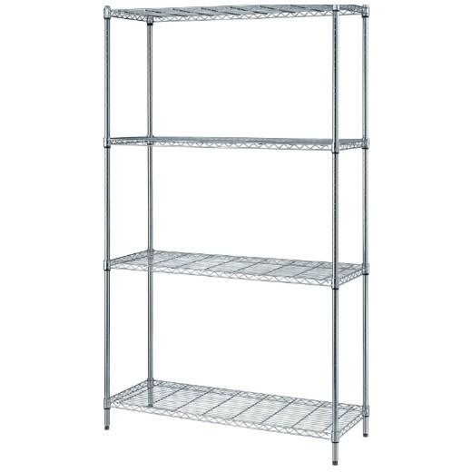 300-lb Capacity Chrome Wire Shelving 4-Shelf Set!  NSF-Certified!!