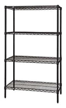QUANTUM H/D 63"H 4-Shelf Wire Shelving Kit, 800lb, WR63, NSF, BLACK EPOXY, 15yr