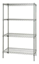 QUANTUM H/D 63"H 4-Shelf Wire Shelf Kit, 800lb, WR63, NSF, STAINLESS STEEL, L/T