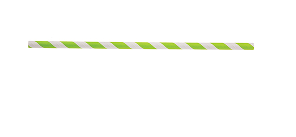 Tablecraft 700116 7.75" Green Striped Unwrapped Paper Straw