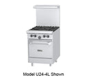 Garland U24-4L 24" 4 Burner Gas Range w/ Space Saver Oven, Liquid Propane [Extended Lead Time 14+ days]
