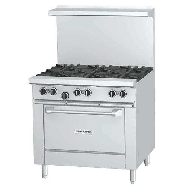 Garland U36-6R 36" 6 Burner Gas Range w/ Standard Oven, Liquid Propane [Extended Lead Time 14+ days]