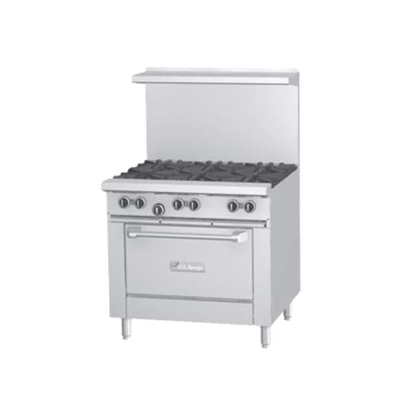 Garland U36-6S 36" 6 Burner Gas Range w/ Storage Base, Liquid Propane [Extended Lead Time 14+ days]