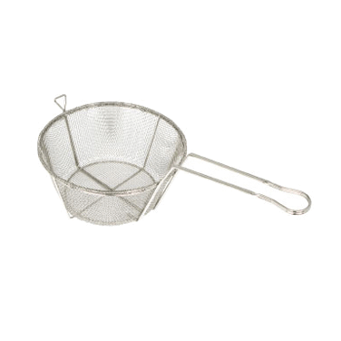 Winco FBRS-9 9 1/2"  Round Wire Fry Basket, 6 Mesh