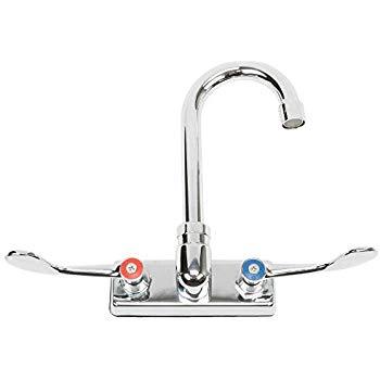 4" Gooseneck Wrist-Action, Wall-Mount Comm Hand-Sink Faucet HFC-35LH