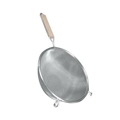 Thunder Group SLSTN5210 10" Wooden Handle Strainer / Double / Stainless / Fine
