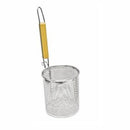 Thunder Group SLNS553 5" X 5 1/4" Stainless Steel Round Flat Bottom Noodle Skimmer with Wood Handle