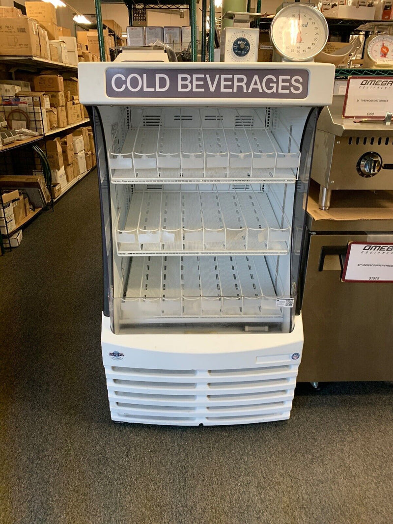 BEVERAGE AIR BZ13-1-W 30” WHITE OPEN AIR REFRIGERATED DISPLAY CASE GRAB AND GO