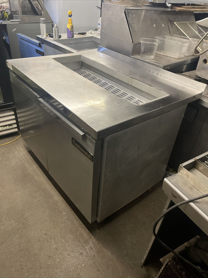 CONTINENTAL SW48 48” REFRIGERATED PAN RAIL PREP TABLE USED