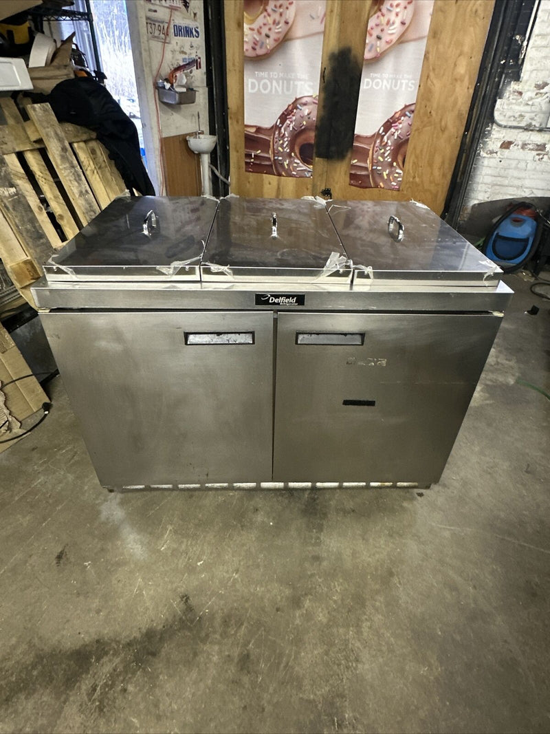 DELFIELD 48” USED COMMERCIAL SANDWICH UNIT COOLER PREP TABLE