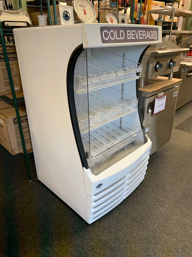 BEVERAGE AIR BZ13-1-W 30” WHITE OPEN AIR REFRIGERATED DISPLAY CASE GRAB AND GO