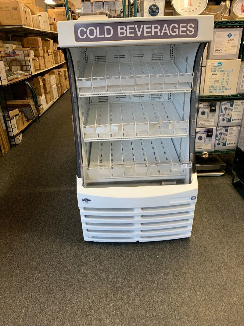 BEVERAGE AIR BZ13-1-W 30” WHITE OPEN AIR REFRIGERATED DISPLAY CASE GRAB AND GO