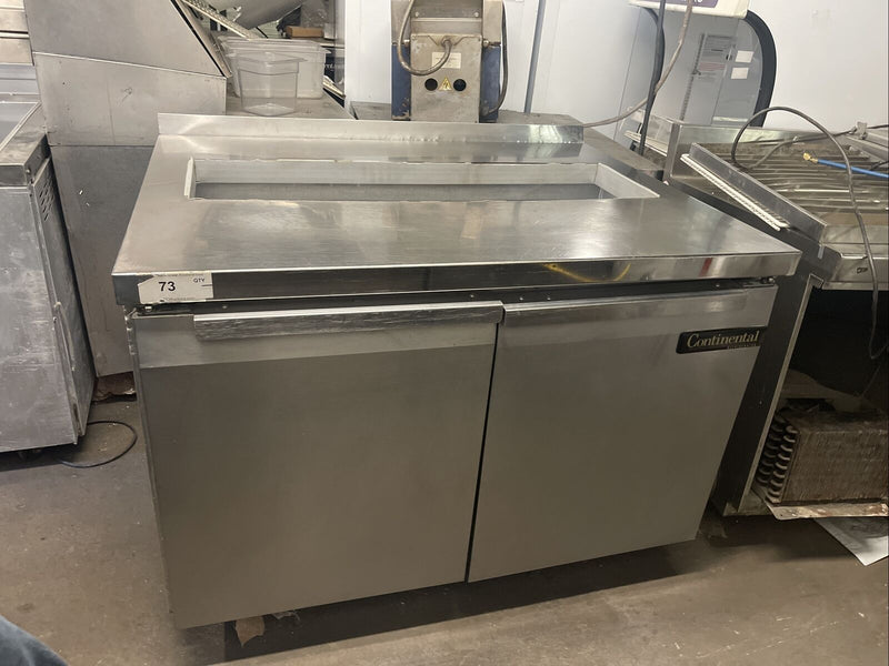 CONTINENTAL SW48 48” REFRIGERATED PAN RAIL PREP TABLE USED