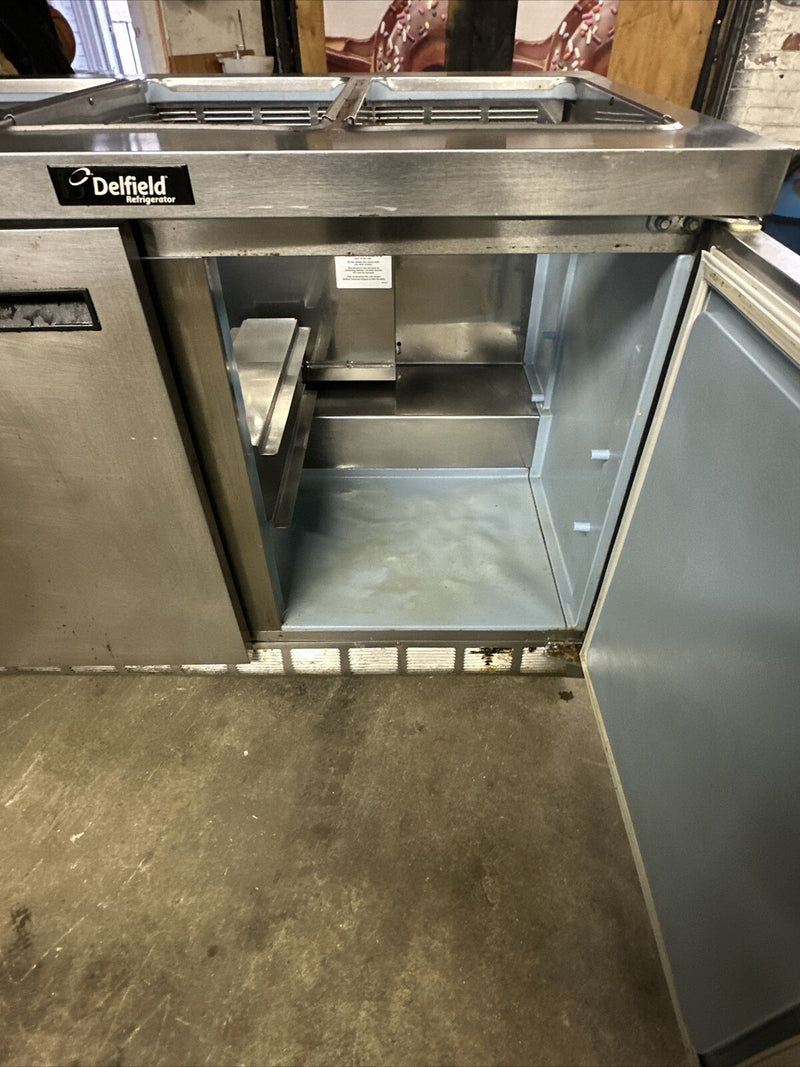 DELFIELD 48” USED COMMERCIAL SANDWICH UNIT COOLER PREP TABLE