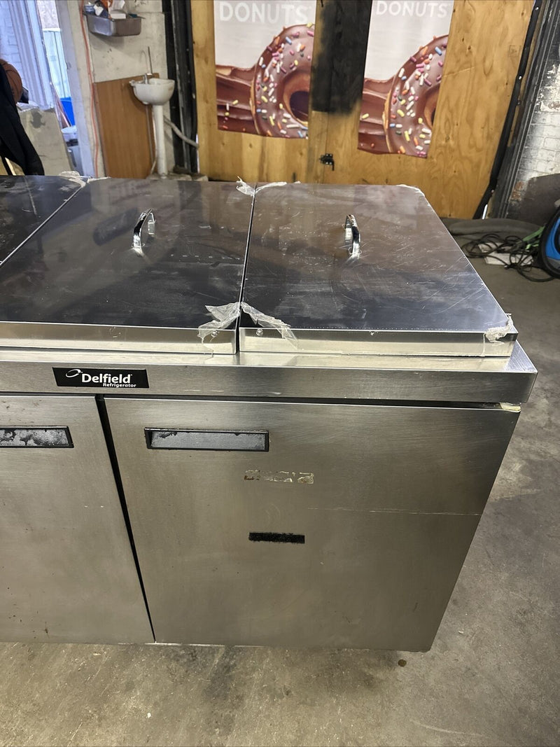 DELFIELD 48” USED COMMERCIAL SANDWICH UNIT COOLER PREP TABLE