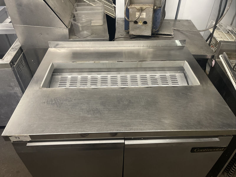 CONTINENTAL SW48 48” REFRIGERATED PAN RAIL PREP TABLE USED