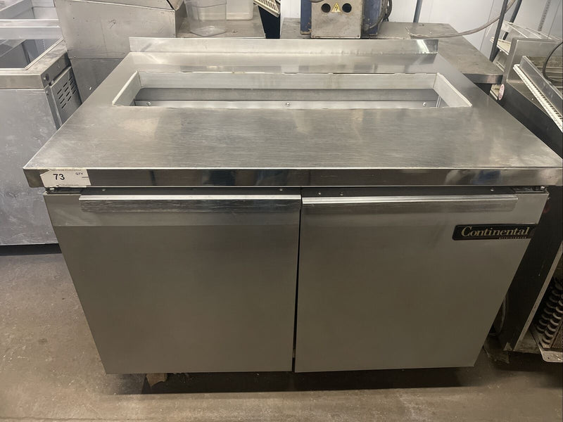 CONTINENTAL SW48 48” REFRIGERATED PAN RAIL PREP TABLE USED