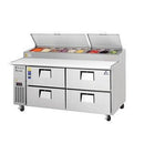 Everest EPPR2-D4 72" Four Drawer Pizza Prep Table