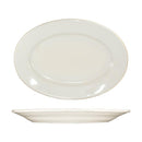 ITI RO-14 12.5" x 9" Roma White Platter With Rolled Edging