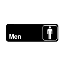 Winco SGN-311 Black 3" X 9" Information Sign with Symbol - Imprint "Men"