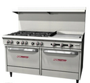 Southbend S60DD-2G S-Series Restaurant Gas Range, 6 Burners, 24" Griddle, 2 Standard Ovens