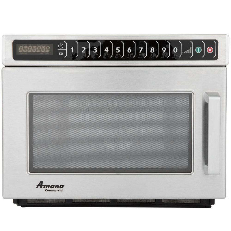 Amana HDC12A2 Heavy Duty Stainless Steel Commercial Microwave with Push Button Controls - 120V, 1200W