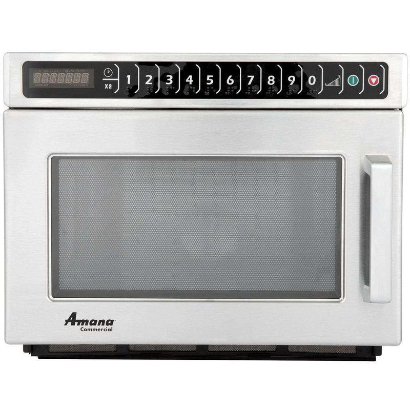 Amana HDC182 Heavy Duty Stainless Steel Commercial Microwave with Push Button Controls - 208/240V, 1800W