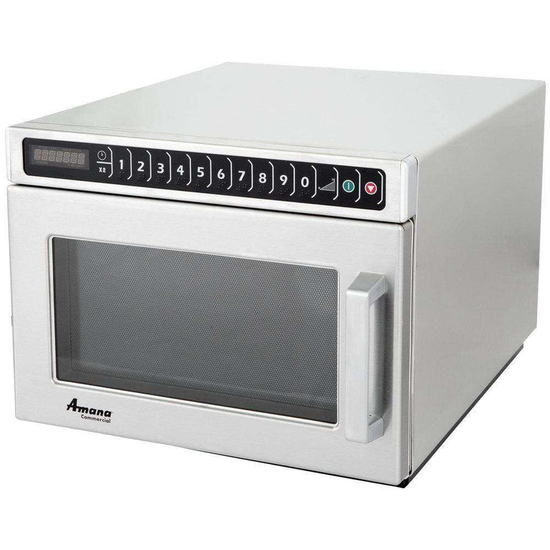 Amana HDC182 Heavy Duty Stainless Steel Commercial Microwave with Push Button Controls - 208/240V, 1800W