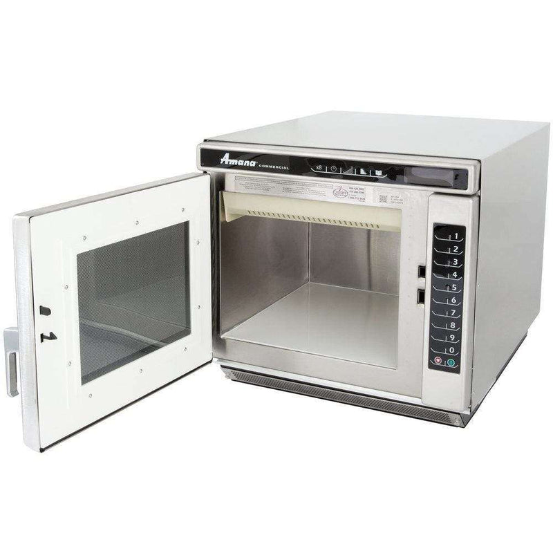 Amana RC17S2 Heavy Duty Stainless Steel Commercial Microwave Oven with Push Button Controls - 208/240V, 1700W