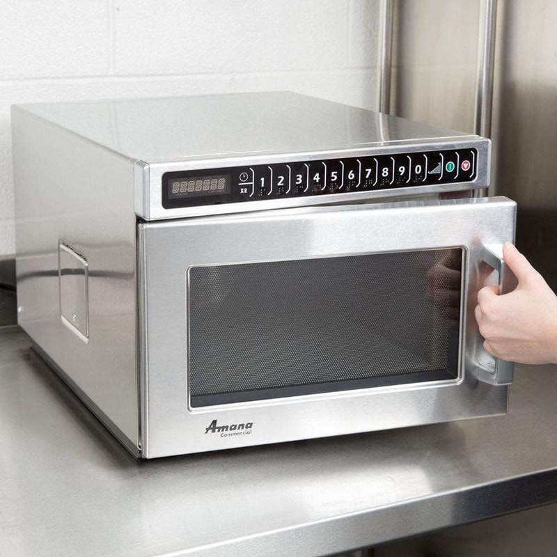 Amana HDC12A2 Heavy Duty Stainless Steel Commercial Microwave with Push Button Controls - 120V, 1200W