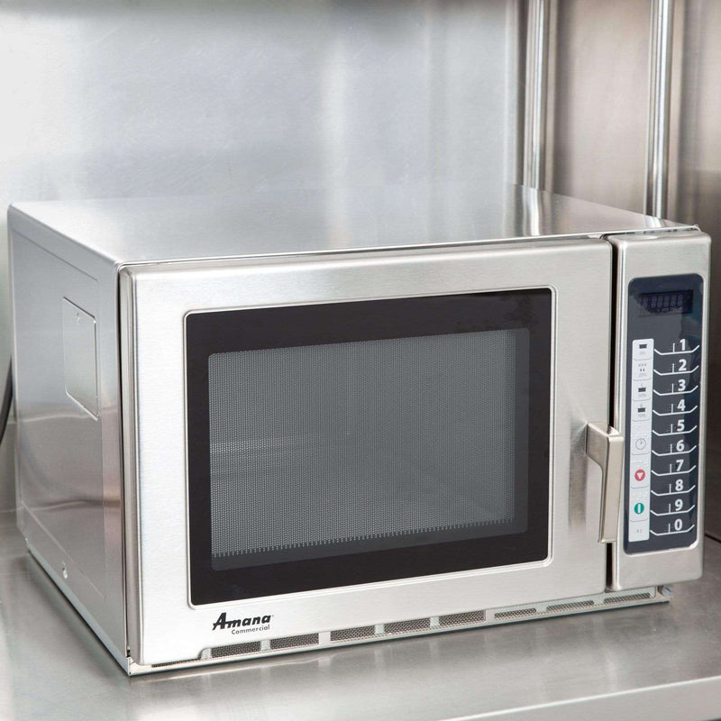 Amana RFS18TS Medium Duty Stainless Steel Commercial Microwave with Push Button Controls - 208/230V, 1800W