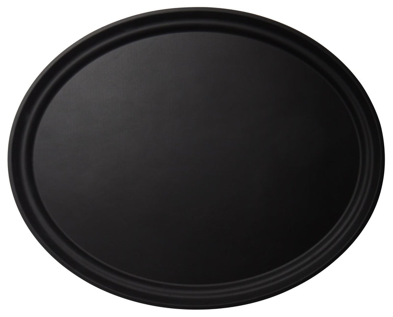 Cambro 2700CT-110 22"x27" Camtread Black Oval Tray