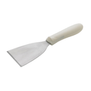 Winco TWP-32 3" X 4" Blade Scraper with Whie Ergonomic Plastic Handle