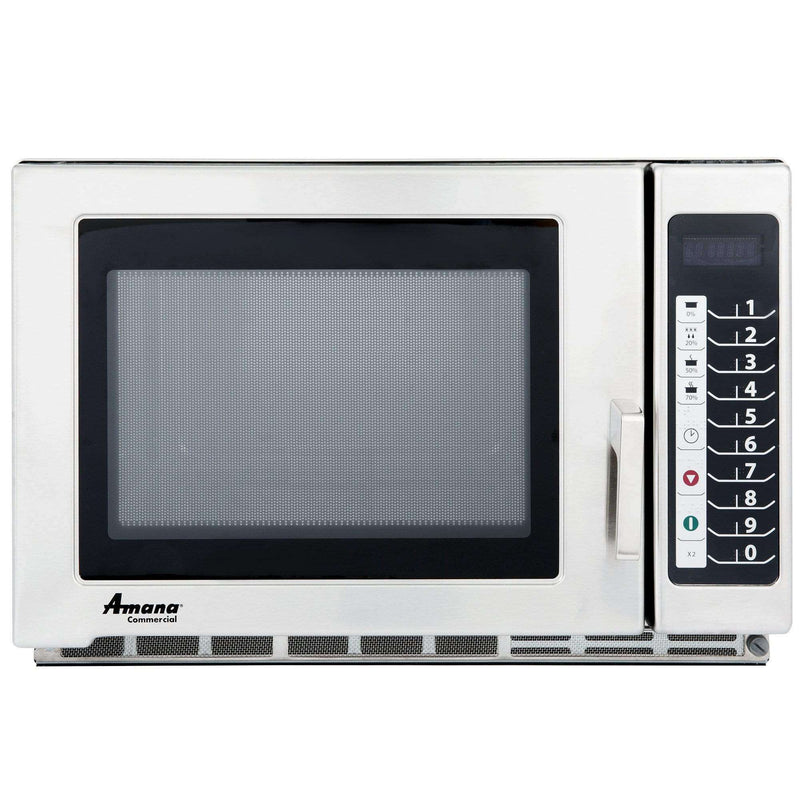 Amana RFS12TS Medium Duty Stainless Steel Commercial Microwave with Push Button Controls - 120V, 1200W