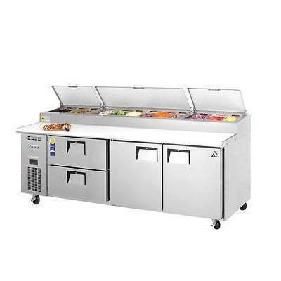 Everest EPPR3-D2 93" Double Drawer & Double Door Pizza Prep Table