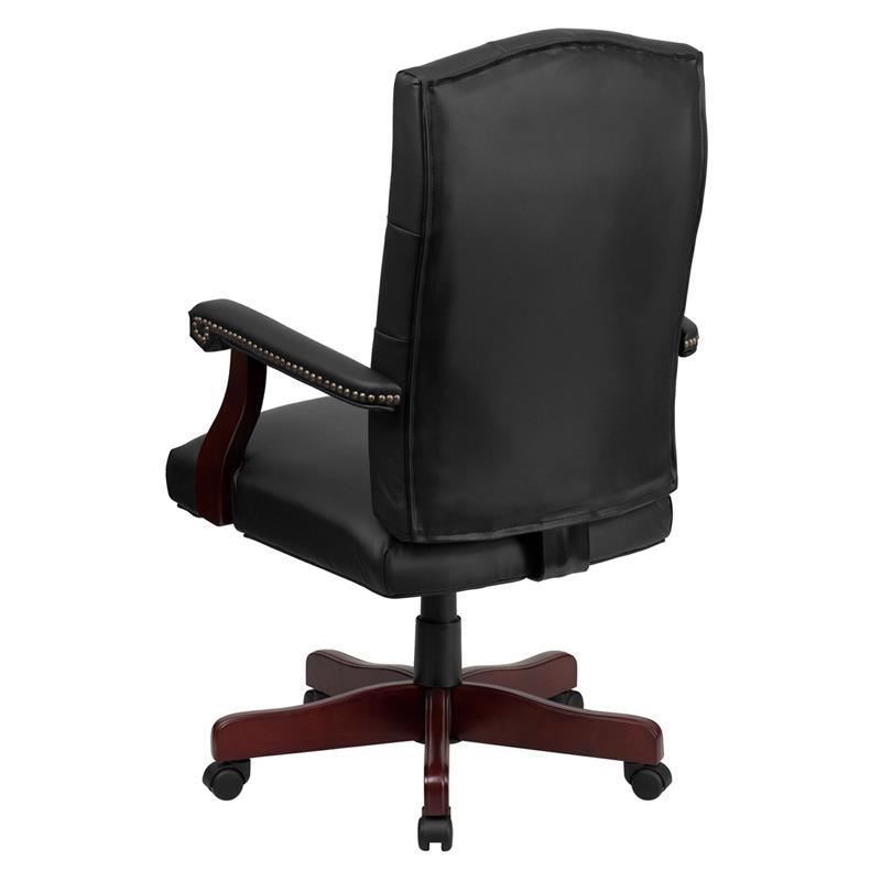 Flash Furniture Martha Washington Black Leather Executive Swivel Office Chair