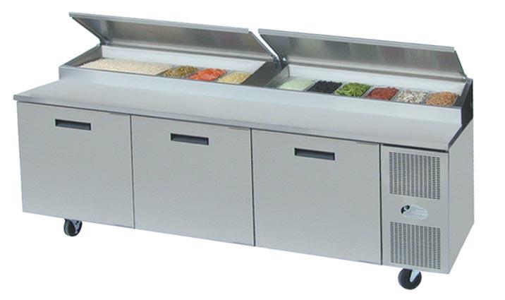 Refrigerated Raised Rail Prep Table