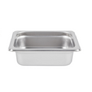 Sixth Size 2-1/2" Deep 22 Gauge Stainless Steel Anti Jam Pans