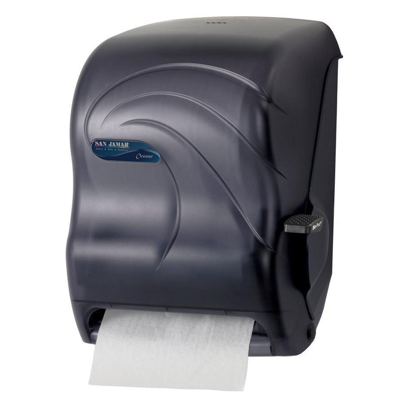 San Jamar T1190TBK Lever Roll Towel - w/Auto Transfer - Oceans - Black Pearl